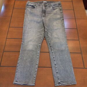 Good American straight leg wide jeans 18 faded black wash